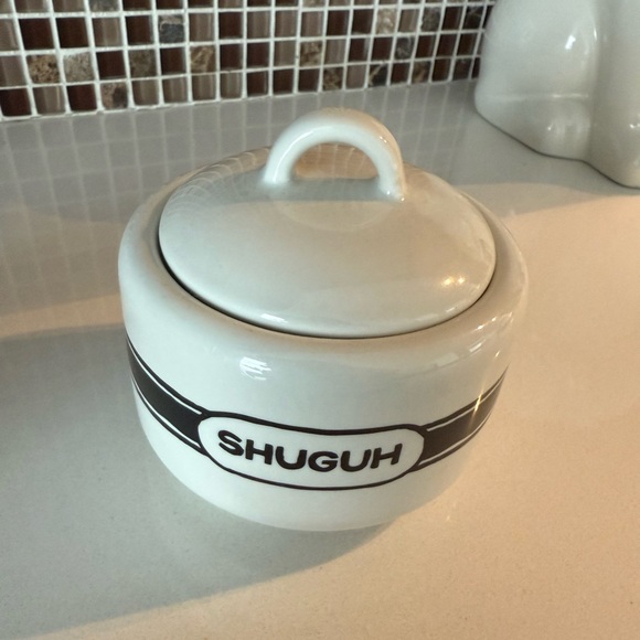 Fish Eddy NYC Cawfee Shuguh Creamuh Ceramic Coffee Set Rare - Picture 8 of 12